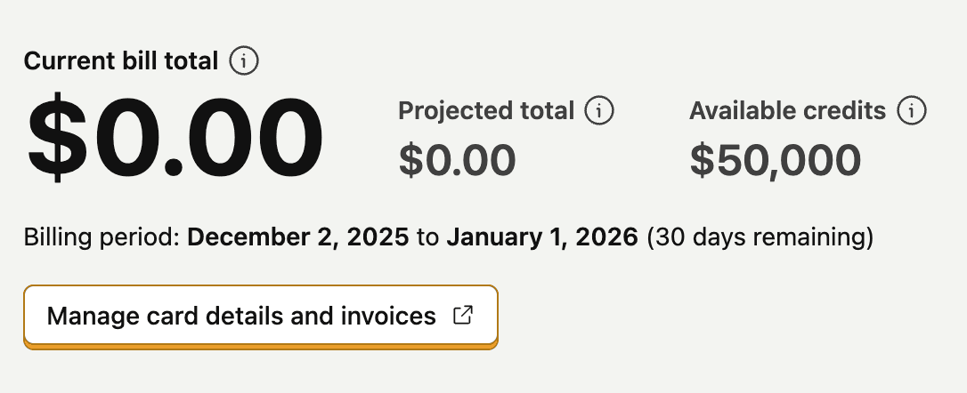 Screenshot showing customer receiving AI credits