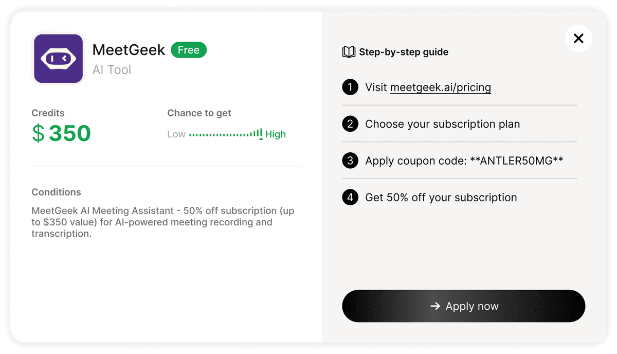 Modal Meet Geek Perk